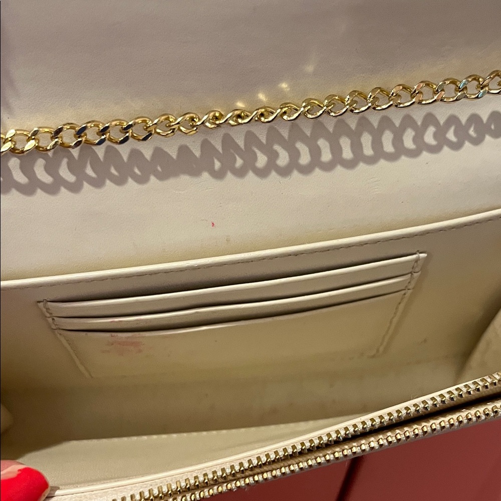 Maje Croc-Effect Embossed Leather Crossbody in Ivory - Picture 8 of 11